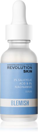 Revolution Skincare Blemish 2% Salicylic Acid & 5% Niacinamide sérum calmante para pele problemática, acne