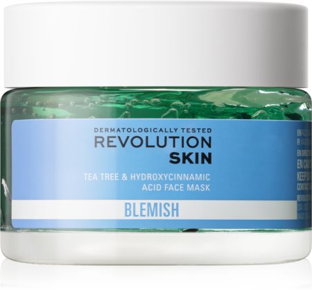 Revolution Skincare Blemish Tea Tree & Hydroxycinnamic Acid máscara facial calmante para pele oleosa propensa a acne