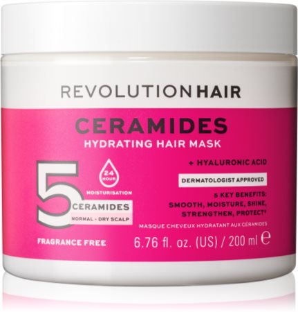 Revolution Haircare 5 Ceramides + Hyaluronic Acid ενυδατική μάσκα για τα μαλλιά με κηραμίδια