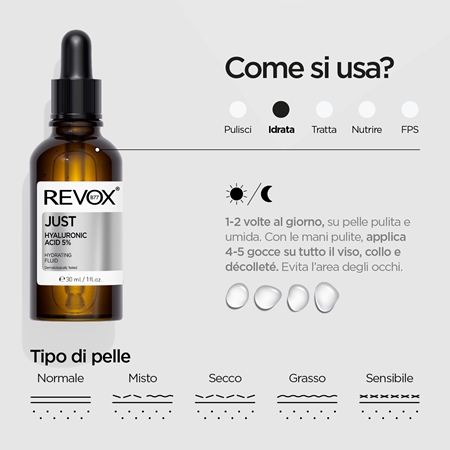 Revox B77 Just Hyaluronic Acid 5% lozione idratante per viso e collo