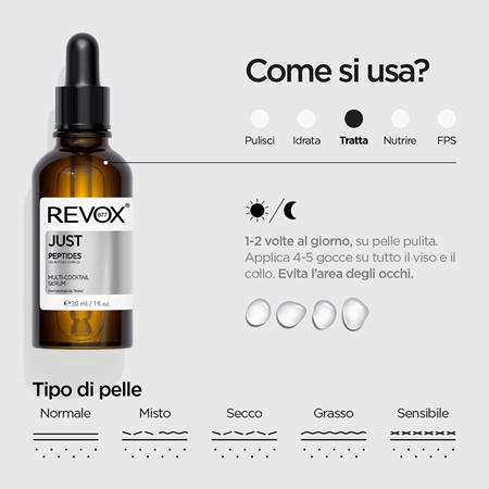 Revox B77 JUST Peptides 10% siero rassodante viso con peptidi