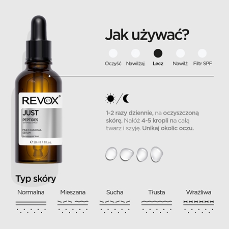 Revox B77 JUST Peptides 10% ujędrniające serum do twarzy z peptydami