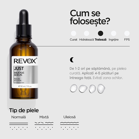 Revox B77 JUST Salicylic Acid 2% serum cu efect exfoliant faciale