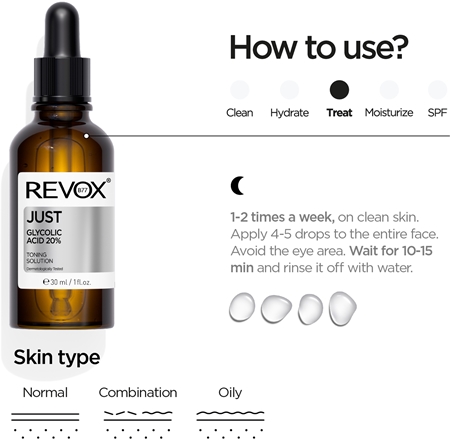 Revox B77 Just Glycolic Acid 20% glättendes Peeling-Serum für das Gesicht