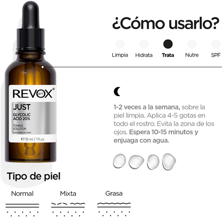 Revox B77 Just Glycolic Acid 20% sérum exfoliante antiarrugas para el rostro