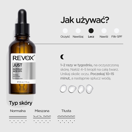 Revox B77 JUST Glycolic Acid 20% serum wygładzająco-złuszczające do twarzy