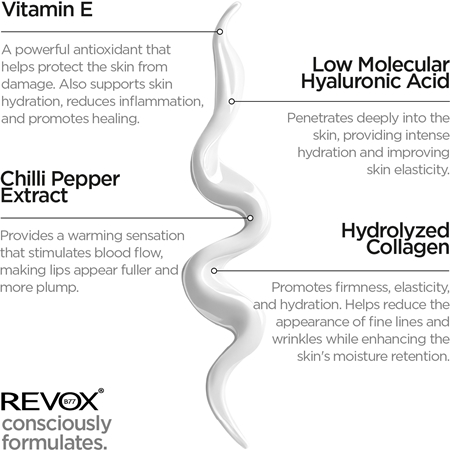 Revox B77 Lip Filler Hyaluronic Acid drėkinamasis lūpų balzamas maksimaliai apimčiai