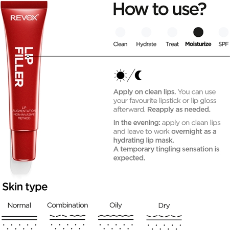 Revox B77 Lip Filler Hyaluronic Acid drėkinamasis lūpų balzamas maksimaliai apimčiai