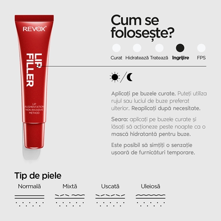 Revox B77 Lip Filler Hyaluronic Acid Balsam de buze hidratant pentru volum maxim