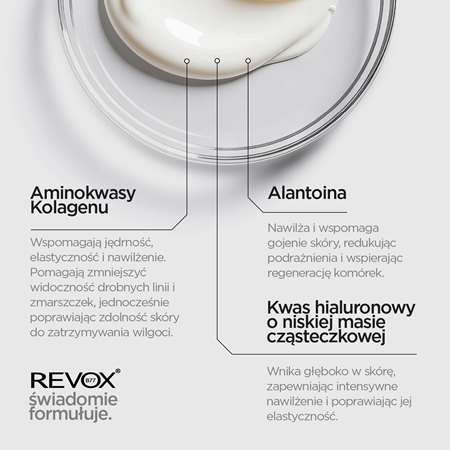Revox B77 JUST Collagen Amino Acids + HA emulsja nawilżająca do twarzy i szyi