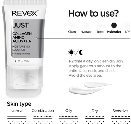 Revox B77 JUST Collagen Amino Acids + HA hydrating emulsion for face and neck