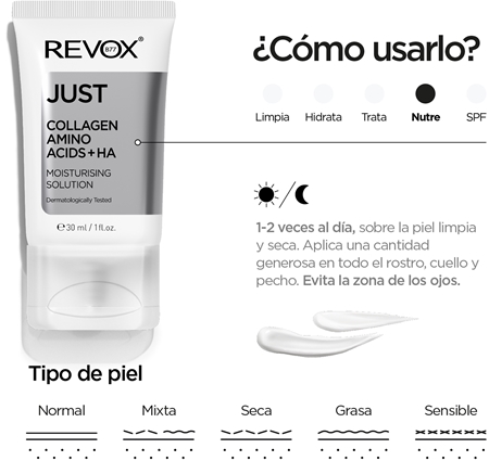 Revox B77 JUST Collagen Amino Acids + HA emulsión hidratante para rostro y cuello