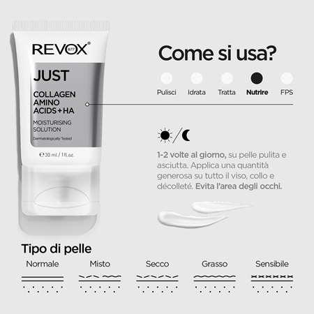 Revox B77 JUST Collagen Amino Acids + HA emulsione idratante per viso e collo