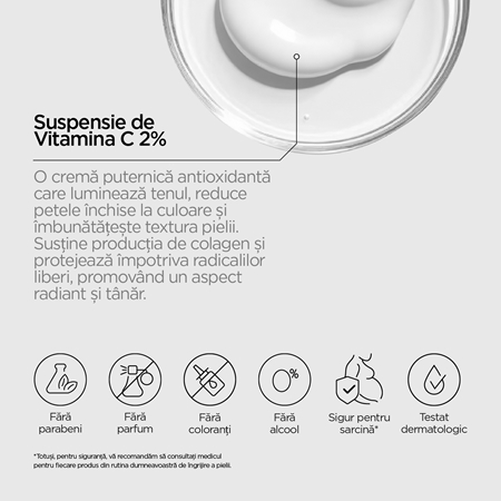 Revox B77 JUST Vitamin C 2% Suspension crema hidratanta cu efect iluminator pentru față și gât
