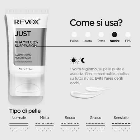 Revox B77 JUST Vitamin C 2% Suspension crema idratante illuminante per viso e collo