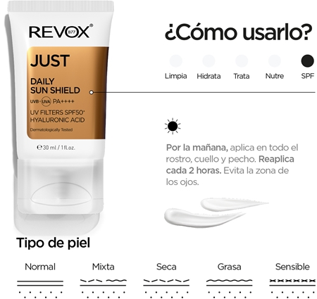 Revox B77 JUST Daily Sun Shield crema facial protectora SPF 50+