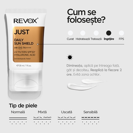 Revox B77 JUST Daily Sun Shield crema protectoare pentru fata SPF 50+