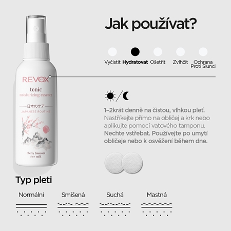Revox B77 Japanese Routine Tonic Moisturizing Essence hydratační pleťové tonikum