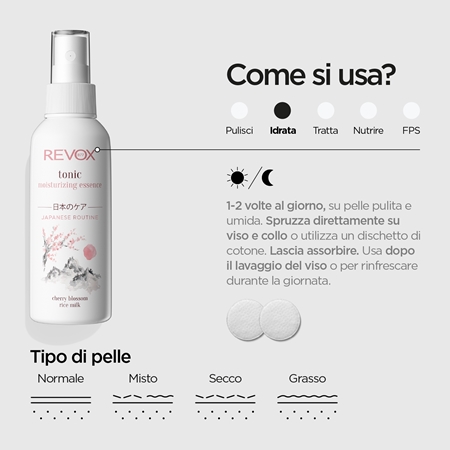 Revox B77 Japanese Routine Tonic Moisturizing Essence lozione tonica idratante viso