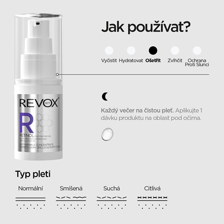 Revox B77 Retinol Eye Contour Gel protivráskový oční krém proti otokům a tmavým kruhům