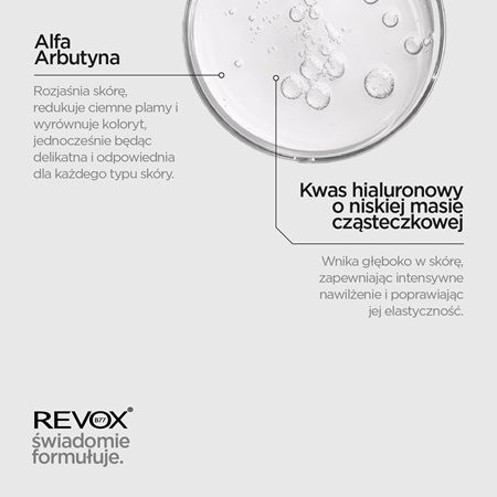 Revox B77 JUST Alpha Arbutin 2% + HA serum rozświetlające do twarzy i szyi