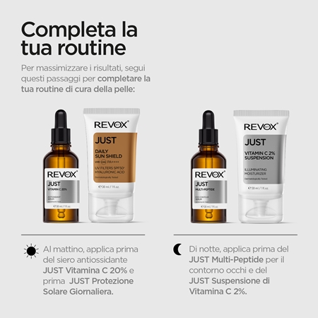 Revox B77 JUST Alpha Arbutin 2% + HA siero illuminante per viso e collo