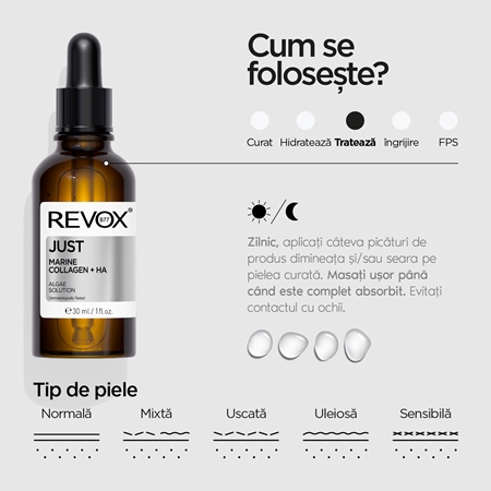 Revox B77 JUST Marine Collagen + HA ser hidratant pentru față și gât