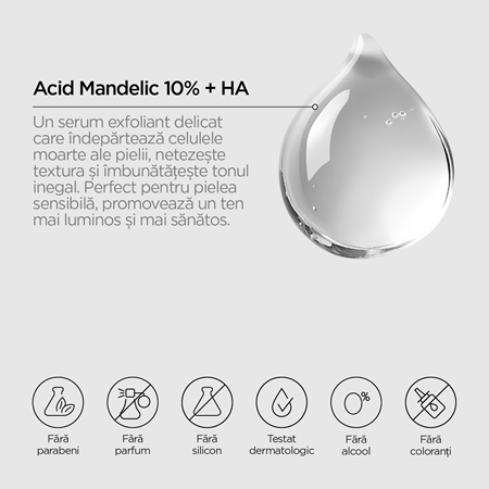 Revox B77 JUST Mandelic Acid 10% + HA Ser netezire cu acid de migdale
