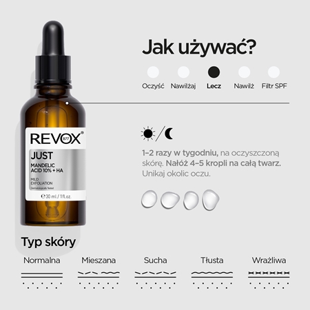 Revox B77 JUST Mandelic Acid 10% + HA serum wygładzające z kwasem migdałowym