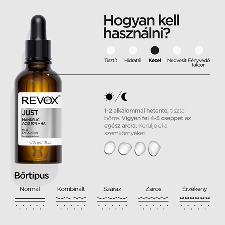 Revox B77 JUST Mandelic Acid 10% + HA kisimító szérum mandula savval