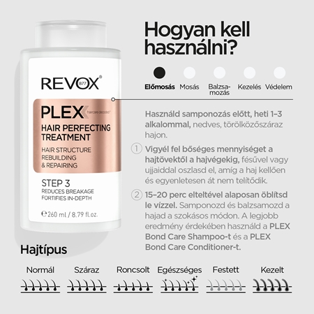 Revox B77 PLEX Hair Perfecting Treatment. Step 3 sampon előtti ápolás a festett és károsult hajra