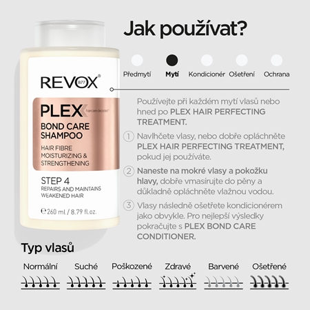 Revox B77 PLEX Bond Care Shampoo. Step 4 posilující šampon s hydratačním účinkem
