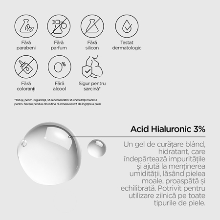 Revox B77 JUST Hyaluronic Acid 3% gel hidratant de curatare faciale