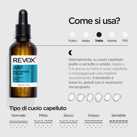 Revox B77 JUST Multi Peptides for Hair siero per ripristinare la densità dei capelli