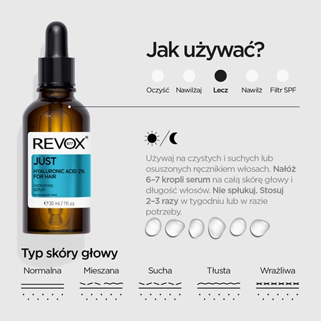 Revox B77 JUST Hyaluronic Acid 2% for Hair serum nawilżające włosów i skóry głowy