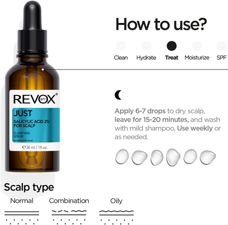 Revox B77 JUST Salicylic Acid 2% sérum purifiant en profondeur cuir chevelu