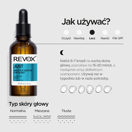 Revox B77 JUST Salicylic Acid 2% głęboko oczyszczające serum do skóry głowy