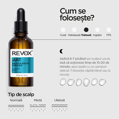 Revox B77 JUST Salicylic Acid 2% Ser pentru scalp curățare profundă