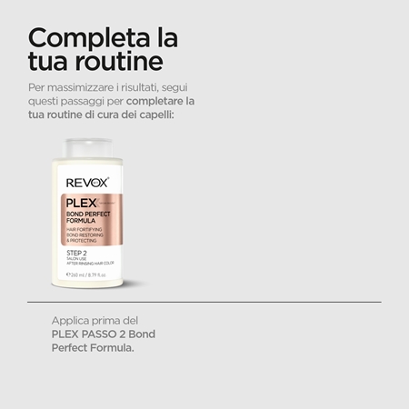 Revox B77 PLEX Bond Multiply Formula. Step 1 trattamento protettivo per capelli rovinati, trattati chimicamente