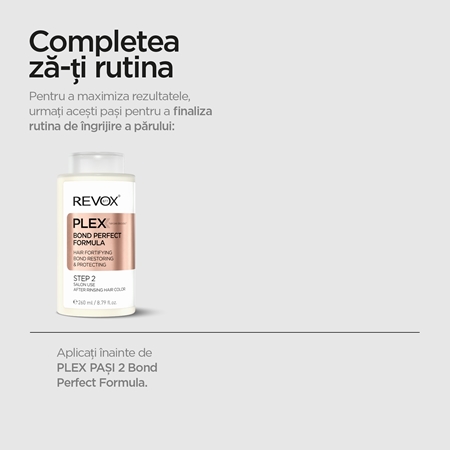 Revox B77 PLEX Bond Multiply Formula. Step 1 Ingrijire protectoare pentru par degradat sau tratat chimic