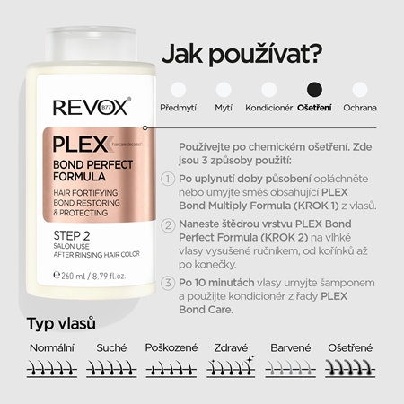 Revox B77 PLEX Bond Perfect Formula. Step 2 posilující péče po chemickém ošetření vlasů