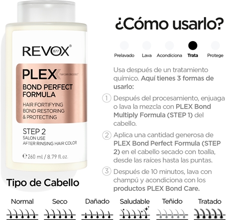 Revox B77 PLEX Bond Perfect Formula. Step 2 tratamiento fortificante para después de un tratamiento químico en el cabello