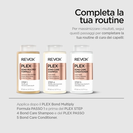 Revox B77 PLEX Bond Perfect Formula. Step 2 trattamento rinforzante post trattamento chimico dei capelli