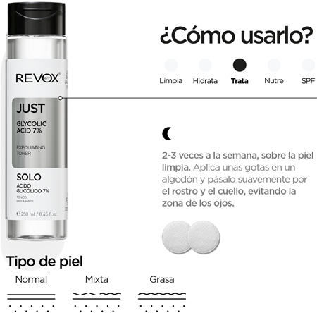 Revox B77 Just Glycolic Acid 7% tónico exfoliante suave