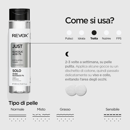 Revox B77 Just Glycolic Acid 7% lozione tonica esfoliante delicata