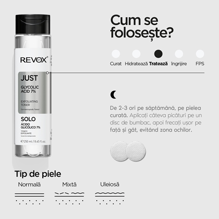Revox B77 JUST Glycolic Acid 7% tonic exfoliant delicat