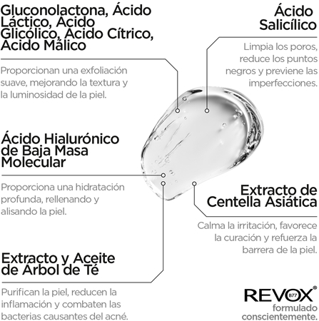 Revox B77 Zitcare AHA BHA PHA Face Wash gel limpiador suave con efecto exfoliante