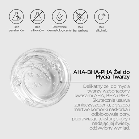 Revox B77 Zitcare AHA BHA PHA Face Wash delikatny żel oczyszczający z efektem złuszczającym