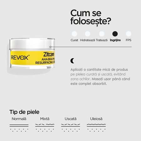 Revox B77 Zitcare AHA BHA PHA Resurfacing Cream crema de noapte care catifeleaza