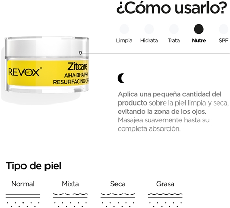 Revox B77 Zitcare AHA BHA PHA Resurfacing Cream crema de noche suavizante